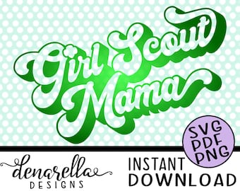 Girl Scout Mama Retro Text - SVG - Instant Download
