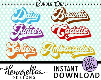 Girl Scout All Levels Retro Text | SVG PNG PDF | Instant Download  Girl scouts, Girl scout svg, Girl scout troop, trefoil svg