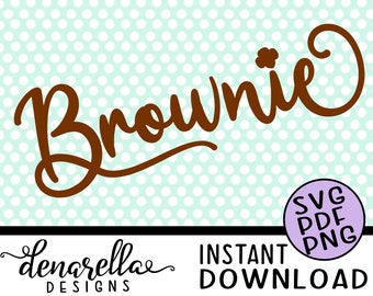 Girl Scout Brownie Sweetie Script | SVG | Instant Download Girl Scouts, Girl scout svg, Girl scout cookies, Brownies, trefoil 