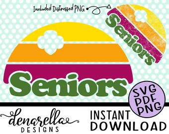 Girl Scout Seniors Vintage Sunset Distressed | SVG PNG PDF |  Instant Download - Girl scouts Senior, Girl scout leader, trefoil