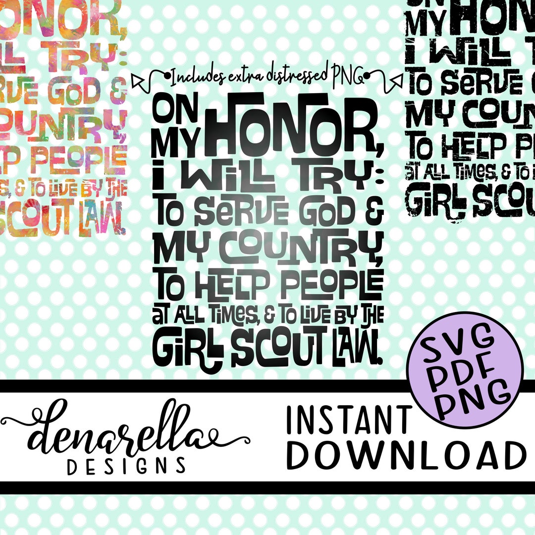 Girl Scout Promise Block Text Svg Pdf Png Instant Download Girl Scouts ...
