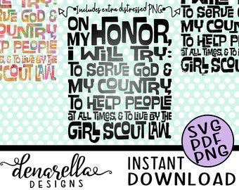 Girl Scout Promise Block Text | svg pdf png | Instant Download  Girl scouts, Girl scout trefoil, Girl scout cookies, trefoil svg