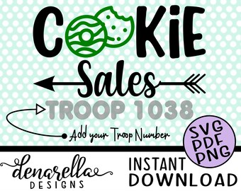 Girl Scout Cookie Sales Troop Tshirt - svg - Instant Download