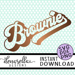 Girl Scout Brownie Retro | SVG PDF PNG | Instant Download Girl Scouts, Girl scout svg, Girl scout cookies, Girl scout leader, trefoil