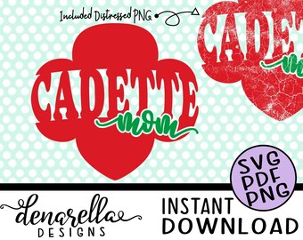 Girl Scout Cadette Mom Trefoil Distort Distressed | SVG PNG PDF | Instant Download Girl scouts, girl scout svg, scout leader, Cadettes