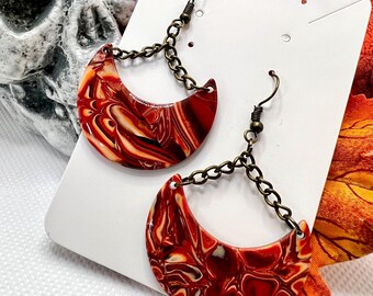 Autumn Mokume Gane dangle earrings