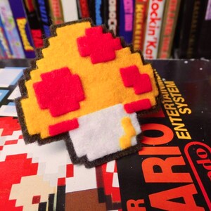 Super Mushroom NES felt ring adjustable size