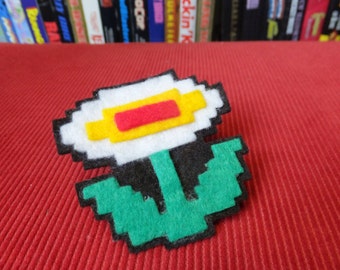 Fire Flower NES felt pin