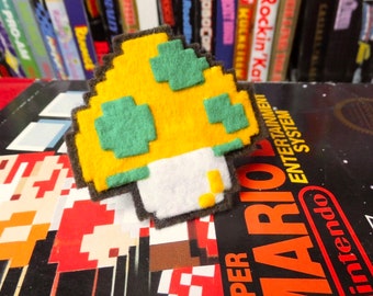 1-Up Mushroom NES felt ring adjustable size