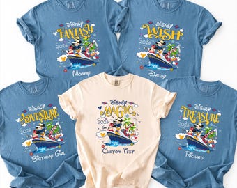 Comfort Colors Disney Cruise Ships Shirt, Custom Disney Cruise 2026 Shirt, Disney Matching Family Shirt, Personalized Disney Cruise Shirt