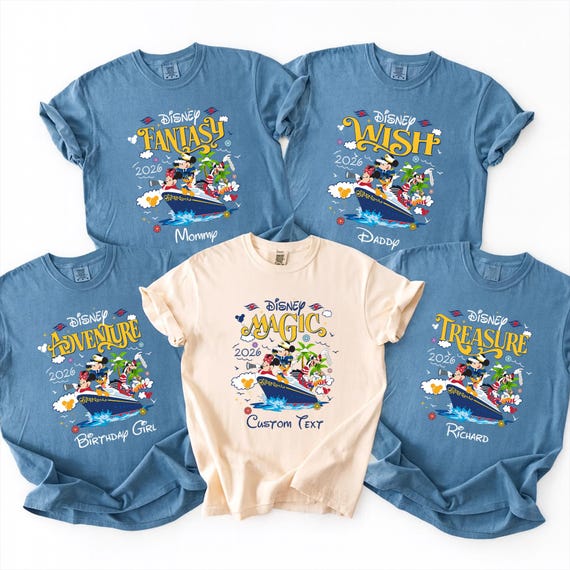Comfort Colors Disney Cruise Ships Shirt, Custom Disney Cruise 2026 Shirt, Disney Matching Family Shirt, Personalized Disney Cruise Shirt