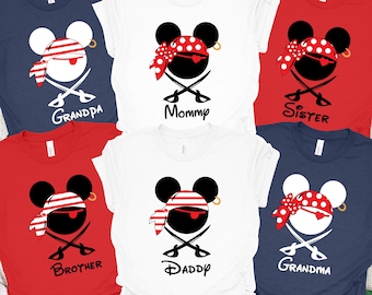 Custom Disney Pirate Family Shirts, A Pirate's Life for Me Tee, Disney Group Cruise Shirt, Personalized Pirate Shirt, Cruise Matching Shirts