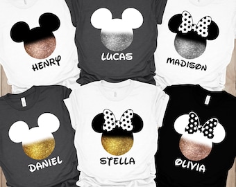 Custom Disney Trip Shirts, Disney Matching 2025 Shirts, Personalized Disney Mickey Ear Shirts, Disney Family Shirts, Disneyland 2026 Shirts
