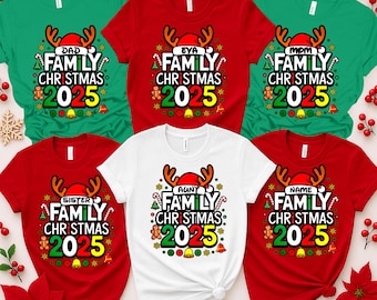 Personalized Family Christmas 2025 Shirt: Matching Holiday Group Tee