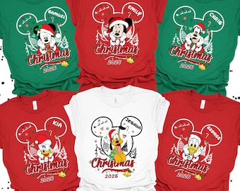 Custom Disney Christmas Matching Shirt, Disney Christmas Group Shirt, Personalized Disney Christmas 2025 Shirt, Disney Christmas Trip Shirt