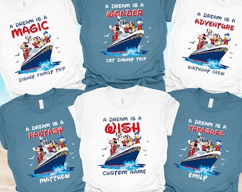 Gepersonaliseerde Disney Cruise 2025-shirts, Disney Wish-shirts, gepersonaliseerde Disney Cruise-shirts, aangepast Disney Family Matching Cruise-shirt