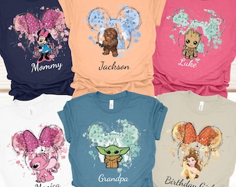 Matching Disney Characters Shirts, Matching Disney Family Shirt, Minnie Mickey Group Tee, Personalized Disney Trip 2026, Disney Princess Tee
