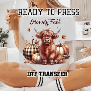 Howdy Fall Dtf Transfer, Fall Pumpkins Howdy Fall Ready to Press Dtf Transfer