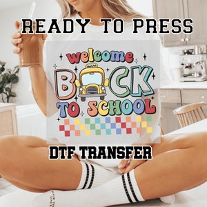 Back to School DTF Transfer, First Day of School Heat Transfer, School Dtf Transfer, Acdc Back to School Dtf Ready to Press Transfer