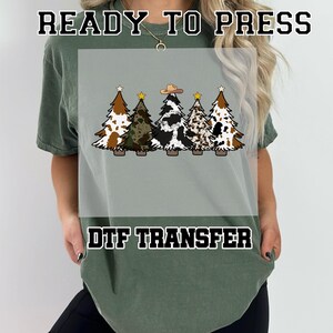 Western Christmas Dtf Transfer, Country Christmas Tree Ready to Press Dtf Transfer