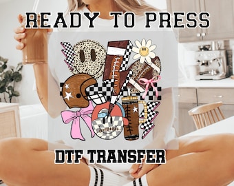 Football  Dtf Transfer, Football Game Day lightening  Bolt Ready To Press Dtf Transfer, Sport Transfer