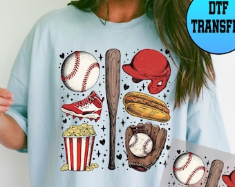 Baseball DTF Transfer, Ready to Press Game Day Apparel, Sports Lover Gift