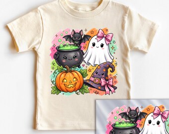 Kids Halloween Dtf Transfer, Cute Ghost DTF Transfer Ready To Press, Halloween Iron on