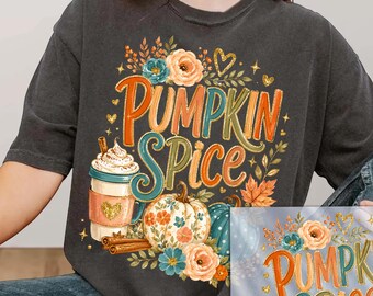 Pumpkin Dtf Transfer, Fall Pumpkin Spice Ready to Press Dtf Transfers, Autumn Iron on