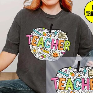 Dalmatian Apple Teacher Ready to Press DTF Transfer