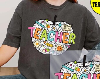 Dalmatian Apple Teacher Ready to Press DTF Transfer