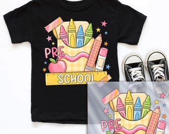 PRE K Dtf Transfer, Crayons Prek Back to School Dtf Transfers, Welcome to School
