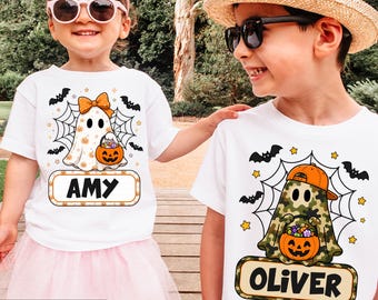 Custom Kids Halloween Dtf Transfers, Spooky Customs Kid Name DTF Transfer Ready To Press, Halloween Iron on