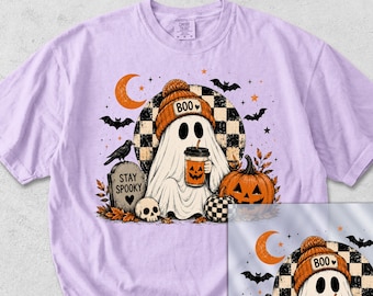 Halloween DTF Transfer, Ghost Coffee Lover Ready to Press Dtf Transfer, Spooky Iron on