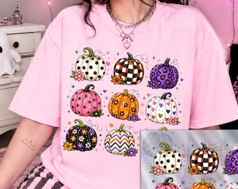 Floral Pumpkin DTF Transfer, Colorful Pumpkin Ready to Press Dtf Transfers, Halloween Iron on Transfer