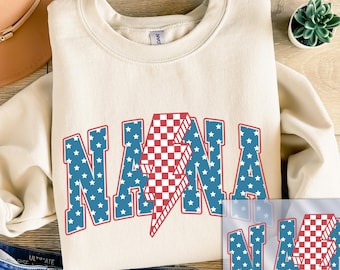 USA Dtf Transfers, Patriotic Nana DTF Transfer, 4th of July Nana Design