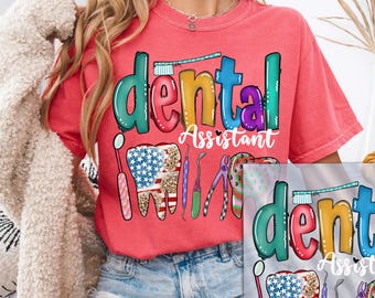 Transferencia DTF para asistente dental, regalo de graduación, transferencia térmica lista para usar