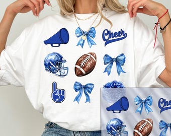 Cheerleader Bow DTF Transfer, Football Cheerleader Sport Ready Press Design