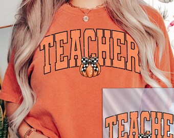 Teacher Fall Dtf Transfer, Back to School Ready to Press Dtf Transfers, Pumpkin Dtf Print