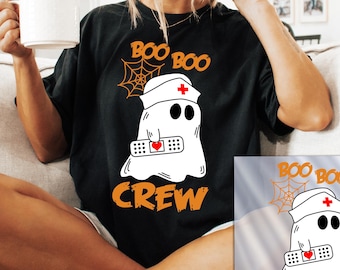 Boo Boo Crew Ghost Nurse DTF Transfer, School Nurse Ready to Press Dtf Transfers