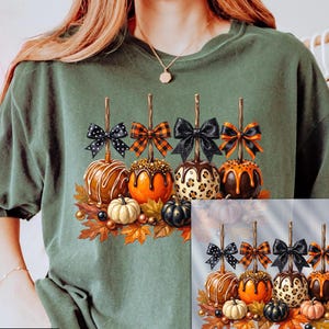 Caramel Apple Dtf Transfer, Fall Ready to Press Dtf Transfers, Autumn Iron on