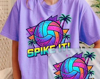 Beach Volleyball Dtf Transfer, Spike It Volleyball Ready To Press Dtf Transfer, Summer Sport DTF