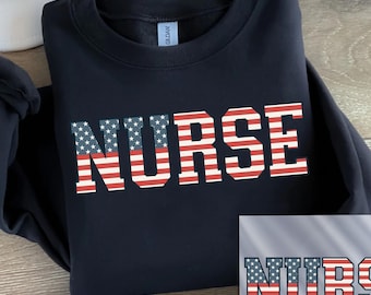 Nurse DTF Transfer, Patriotic Nurse Dtf Transfers, 4th of July Ready to Press Digital Print