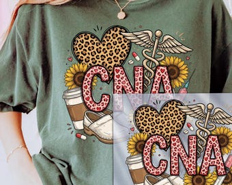 CNA DTF Transferencia, Enfermera Leopard Lista para Presionar Transferencias DTF