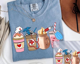 Transferencia DTF para enfermeras, transferencias DTF listas para imprimir para enfermeras de café, impresión digital para café