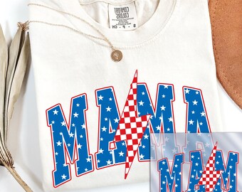 Mama DTF Transfers, Patriotic Mama Dtf Transfer, Ready to Press 4th of July Dtf Print