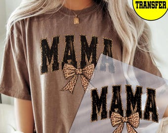 Leopard Mama Bow DTF Transfer, Coquette Style, Ready to Press