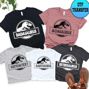 Custom Dinosaur Birthday DTF Transfer, Family Dinasour Ready to Press Dtf Transfers