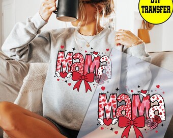 Valentine Mama Dtf Transfer, Valentine Mama Bow Dtf Transfer, Ready to Press
