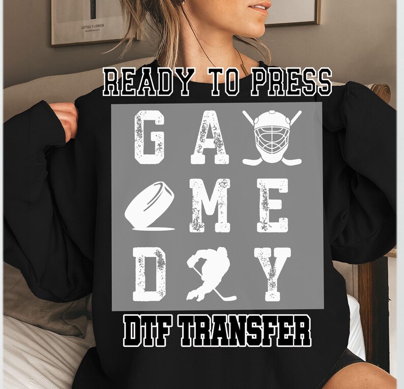 Game Day Hockey Dtf Transfer, Hockey Game Day Ready To Press Dtf Transfer, Sport Transfer image 3