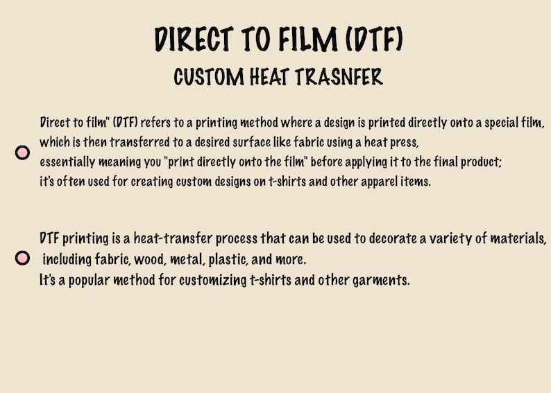 a piece of paper with words describing different types of film